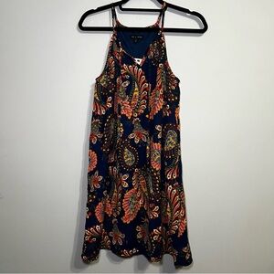 Francesca's As U Wish Navy Paisley Print Dress Size Small